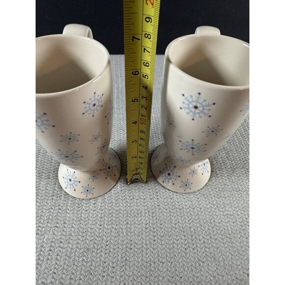 Whittard of Chelsea Christmas Holiday 2004 Snow Flake Latte Cup Set 2 Coffee Mug - Picture 7 of 8